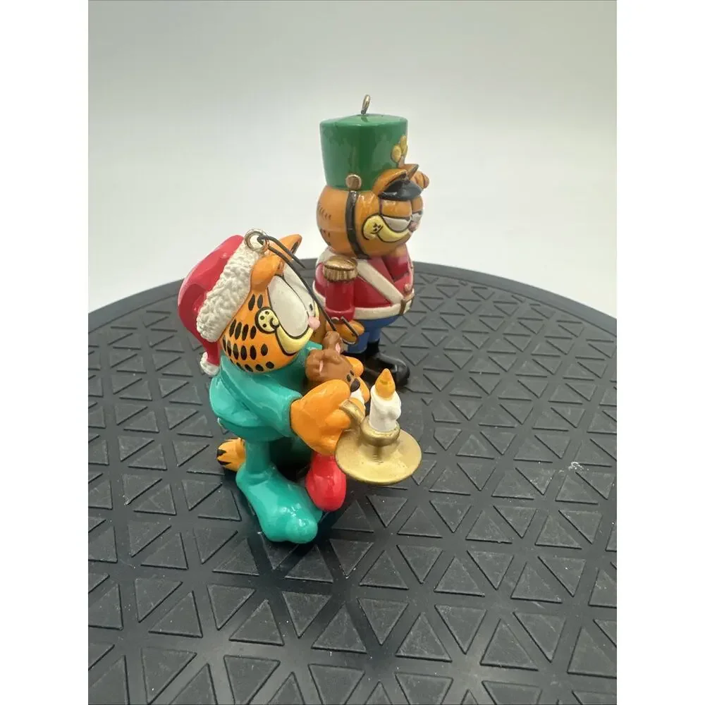 2 Vintage Hallmark Garfield Christmas Tree Ornaments